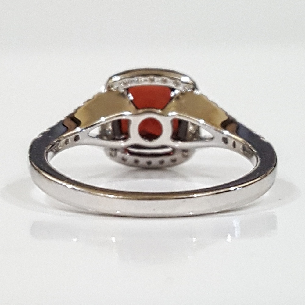 Natural Red Garnet & Sterling Silver Ring - Picture 3 of 8
